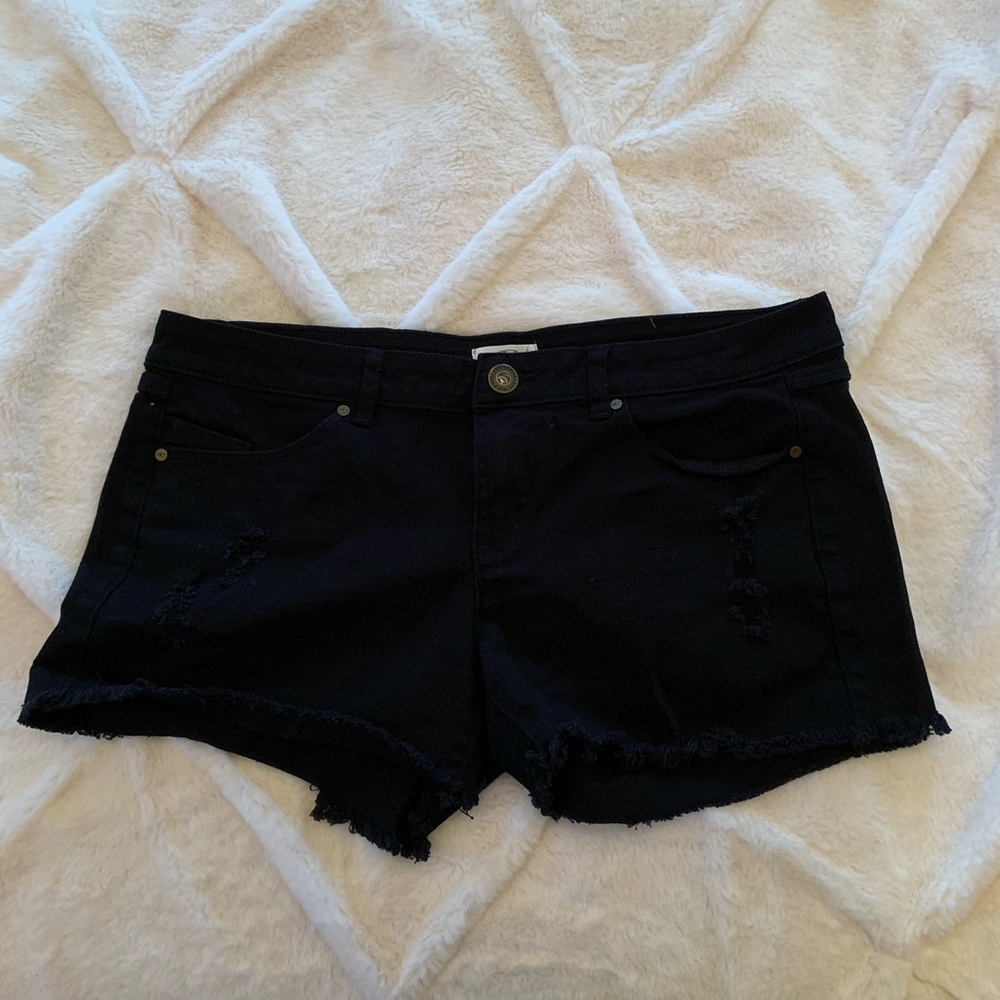 Black jean shorts